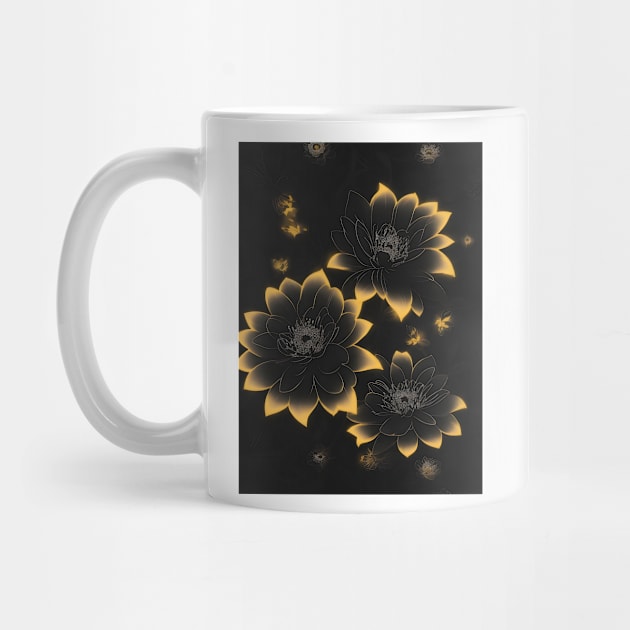 Black flower pattern by Spaceboyishere